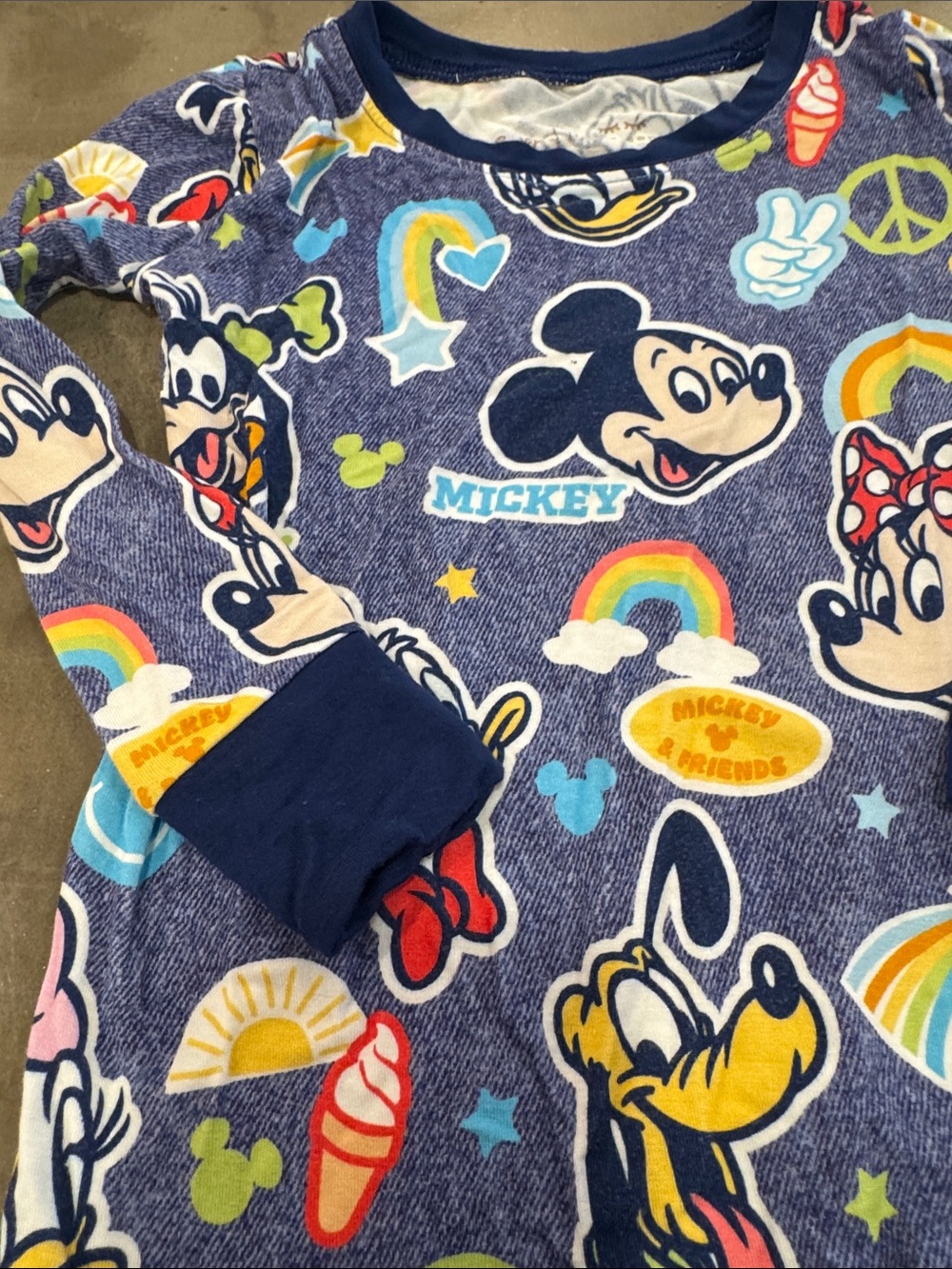 Little Sleepies Navy Blue Mickey & Friends One-Piece Pajama Set - Picture 3 of 9